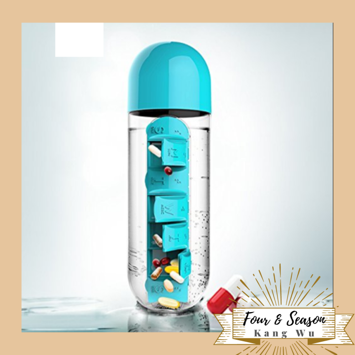 Four Seasons Pill & Vitamin Organizer Water Bottle (Blue) Lazada PH