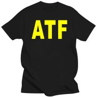 Large mens short sleeves Atf Alcohol Tobacco Firearms Neon Yellow Letters Black Tshirt New 4XL.5XL.6XL