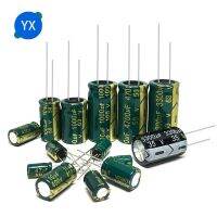 Green gold high frequency low resistance aluminum capacitor 10V 16V 25V 35V 50V 63V 100V 400V 450V 220 330 1000 2200 3300 4700UF Electrical Circuitry