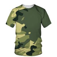 Summer Camouflage Tough Guy Mens Casual Outdoor Sportswear T-shirt Jungle Camouflage High-quality Quick-drying Round Neck Top