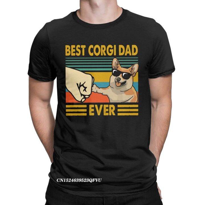 mens-t-shirt-best-corgi-dad-ever-funny-corgi-owner-t-shirt-cool-cotton-t-shirt-animal-dog-round-collar-outerwear-gift