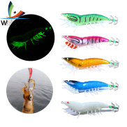 Weihe 1Piece Luminous Shrimp Jig Squid Bait Hook 12cm 23g for Fishing