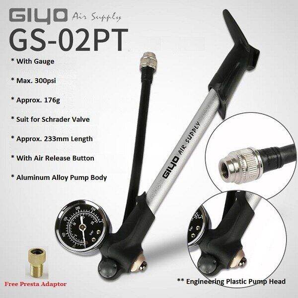 GIYO GS02D/PT HighPressure Pump Foldable Bike Air Shock Pump MTB Mini
