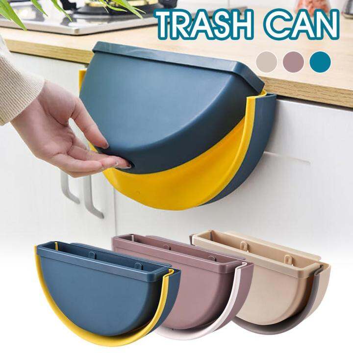 Kitchen shui'cai hanging folding plastic trash can creative kitchen