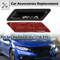 บทกวี FC สไตล์ Universal รถกันชนหน้า Hood Vent Air Out Intake Duct Grill ฝาครอบ Trim Fit สำหรับ Honda Civic 10th 2016-2021