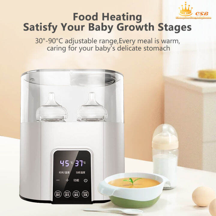 【Ready stock】Real Bubee 2 In1 Milk Warmer for Dual Bottles 2Pin Plug Sterilizer and Anti