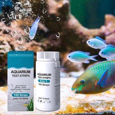 6 In 1 Aquarium Test Strips 100pcs Fish Tank Test Strips For General Hardness Nitrite Nitrate PH Carbonate Hardness Chlorine Inspection Tools