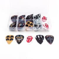 SOACH 50pcs 0.46/.071/1.0mm High quality print Guitar picks Multi-picture mix + 10 grid Box Set Guitar Parts &amp; Accessories