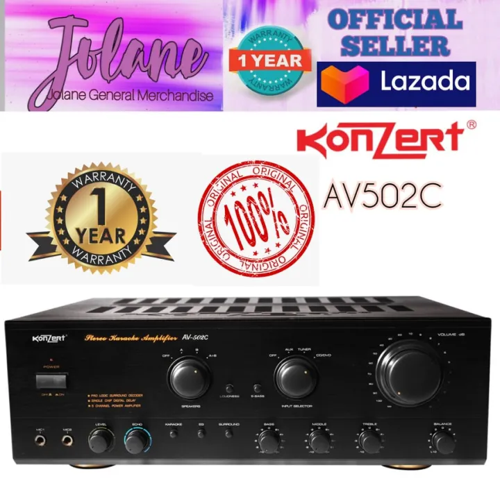 Konzert AV502C Power Karaoke Amplifier 500W x 2 Lazada PH