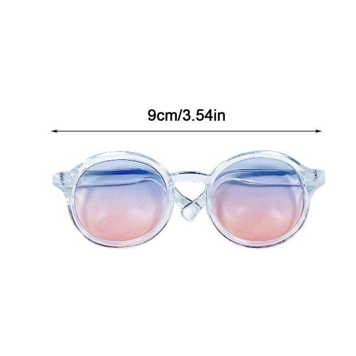 กระจกที่มีสีสันกรอบทรงกลมแว่นตาตุ๊กตาแว่นตาแมวแว่นตาสัตว์เลี้ยงสำหรับตุ๊กตา-blythe-ตุ๊กตาเสื้อผ้าอุปกรณ์เสริม