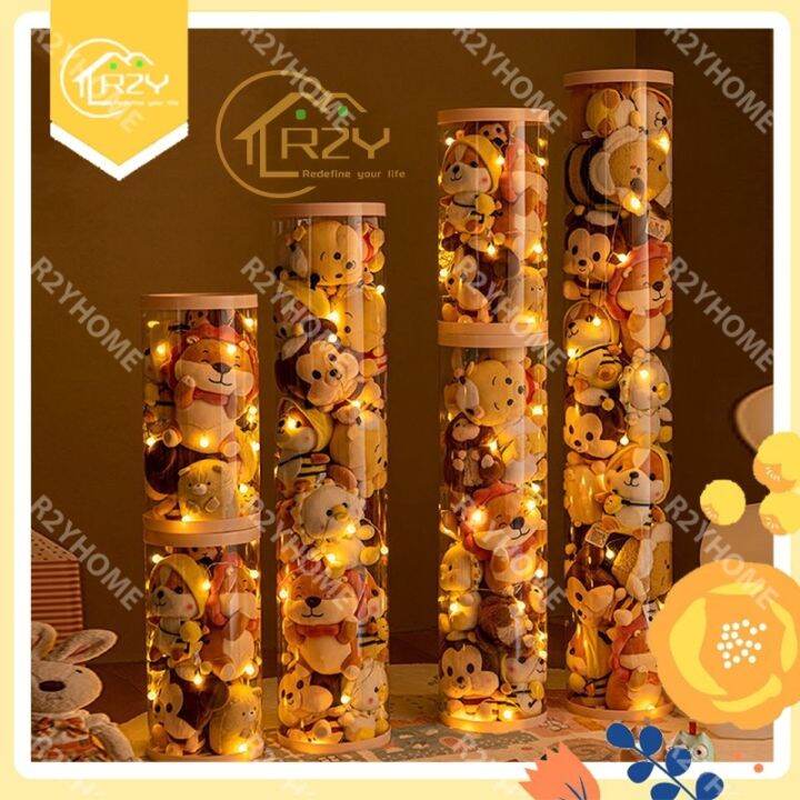 R2Y Transparent Stuff Doll Organizer Toy Storage Bucket Doll column