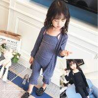 [COD] suit casual cardigan suspender top and flared 23 autumn new foreign trade childrens on behalf of 2-7 years old