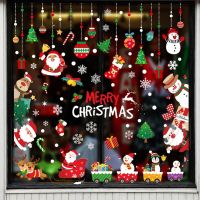 2023 New Year Christmas Wall Window Stickers Decals Merry Christmas Decoration For Home Xmas Party Gifts Noel Decor