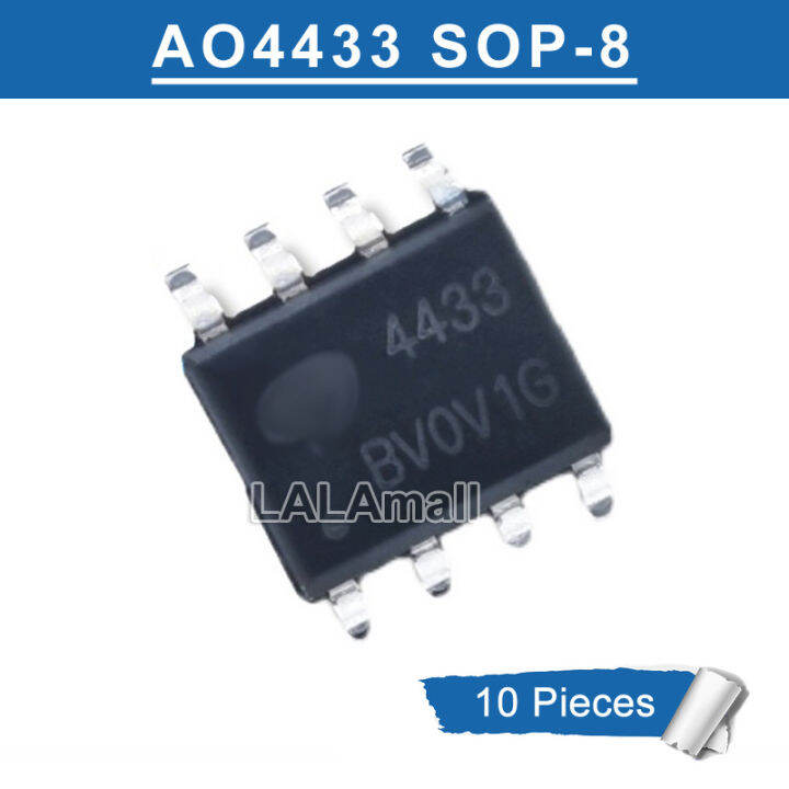 10 Buah AO4433 SOP-8 4433 SOP8 SMD P-channel 30V/11A MOSFET IC Asli ...