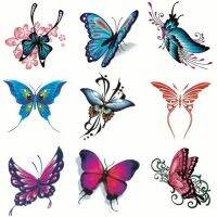 [Set of 10] tattoo stickers waterproof butterfly color chest arm scar cover small size body painting