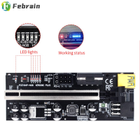 หัวแปลง FEBRAIN SATA เป็น USB 3.0สาย PCI Express Riser LED กระโจม VER009C Plus PCI