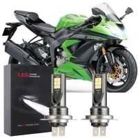 สำหรับ Kawasaki ZX636 Ninja ZX-6R 2009-2013 (ไฟหน้า)-ด้านหน้า LED ไฟหน้าหลอดไฟ6000K 12V-32V สีขาว Qty2