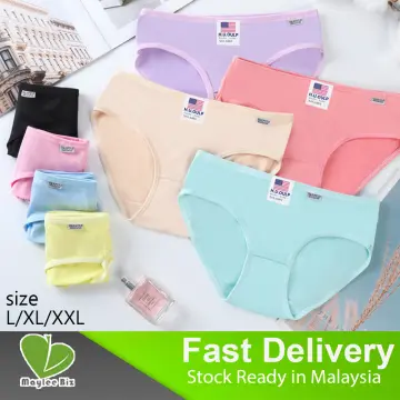 READY STOCK]Ice Silk Seamless Women Panties Seluar Dalam Wanita Spender  Wanita Cute Sexy Colourful Female Underwear