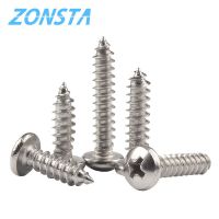 Cross Recessed Pan Head Tapping Screw M1.2 M1.4 M1.7 M2 M2.2 M2.6 M3 M3.5 M4 M5 M6 304 Stainless Steel Round Head Wood Screws Screw Nut Drivers