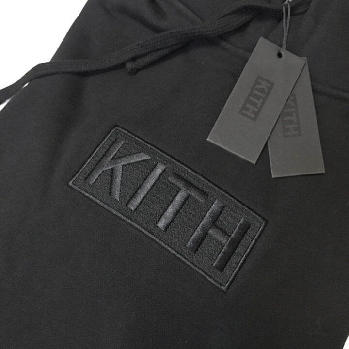 High Quality Thick Kith Box Logo Hoodie Men WomenEmbroidery Black Red Pink KITH  Sweatshirts Casual Loose Pullover