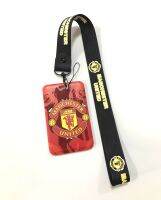 MAN U  ที่ใส่บัตร ซองใส่บัตร ที่ใส่บัตร พร้อมสายคล้องคอ(2.5cm) ลาย แมน ยูไนเต็ด แดง สายดำ  สำหรับบัตร 5.5x8.5cm (body 7x11cm) สวยงาม น่าใช้งาน    by  PMY  shop