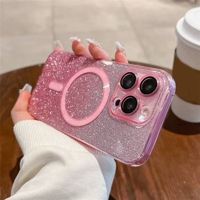【CC】 Glitter Flash Color Magsafe Charging iPhone 14 12 13 14Plus Soft Cover