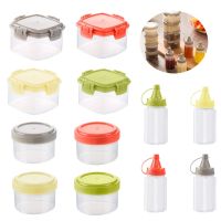 4PC/SET Mini Squeeze Bottle Lunch Box Plastic Condiment Bottle Ketchup Salad Dressing Condiment  Portable Food Container