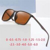 Sport TR90 Square Polarized Sunglasses Men Spring Leg Anti-glare Minus Lens Prescription Sunglasses Diopter 0 -0.5 -0.75 To -6.0 Cycling Sunglasses