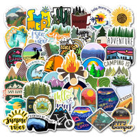 พร้อมส่ง! 97B Camping outdoor travel cooking การตั้งแคมป์ adventure สติกเกอร์ ตกปลา Fishing สเก็ตบอร์ด 50 ชิ้น sticker