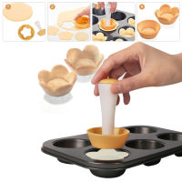 Pastry Dough Tart Tamper Kit,6 Cavity Muffin Pan Plastic Cookie Dough Flower/round Cake Cutter With Tart Tamper, Tart Shell Moulds Cupcake Mold For Muffin/cupcake