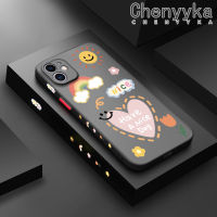 เคส Chenyyka สำหรับ iPhone 11 11 Pro 11 Pro 11 Pro Max,เคสแฟชั่นดอกทานตะวันสีรุ้งบางมีน้ำค้างแข็งโปร่งใสแข็งขอบสี่เหลี่ยมกันกระแทกปลอกซิลิโคนคลุมทั้งหมดป้องกัน Softcase