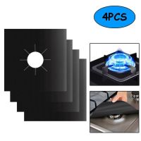 4pcs Kitchen Gas Stove Top Burner Reusable Protector Liner Cleaning Pad Cover