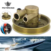 Raw Sea ใบพัดปั๊มน้ำกับ Serpentine Pulley 21212799 แทนที่ 3812519 สำหรับ Volvo Penta V6 V8 4.3 5.0 5.7-WIOJ SHOP