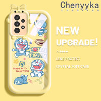 Chenyyka A13ปลอกสำหรับ Samsung 5G เคส A04s เคสการ์ตูนรูปโบว์มอนสเตอร์ตัวเล็กโดราเอมอนสเตอร์ตัวน้อยเคสนิ่มกันกระแทกทนต่อการขีดข่วนเคสโทรศัพท์โปร่งใสฝาครอบป้องกันเลนส์กล้องถ่ายรูป TPU ซิลิกาเจล