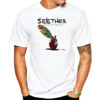 ใหม่ Seether คำเป็นอาวุธโลหะวงโลโก้เสื้อยืดสีขาวขนาด SML XL 3XL ที่กำหนดเองพิมพ์เสื้อยืดฮิปฮอปเสื้อที