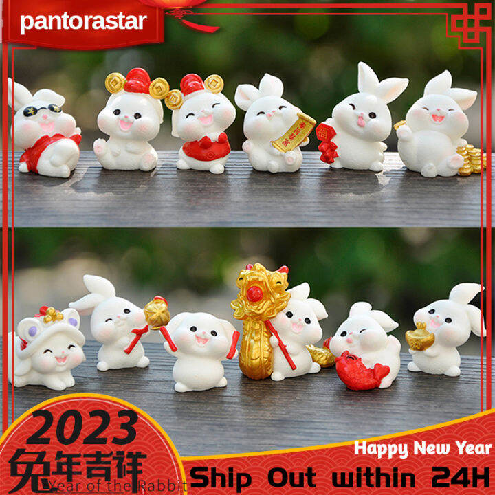 [Judixy] 2023 CNY Rabbit Year Mascot Rabbit Figurine Mini Simulation