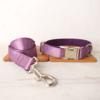 Purple Polyester Big Medium Small Dog Collar Solid Durable Anti-lost Anti Bite Puppy Chihuahua Leash Animali Accessori Per Cani