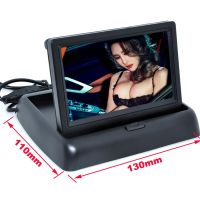 Foldaway 4.3 "หน้าจอ Tft Lcd ขนาด4.3นิ้วเครื่องเล่นดีวีดีในรถยนต์จอ Lcd สีรถมองหลังจอสำหรับรถยนต์กล้องมองหลัง-กล้องติดรถยนต์-