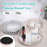 Crystal Makeup Tray Storage Baskets Box Home Organizer for Necklace Dessert Plate Tray Decorative Vanity Jewelry Serving Tray Baking Trays  Pans