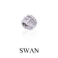 SWAN - Snake Double Ring แหวนเงินแท้ ฝังเพชรคิวบิกเซอร์โคเนีย cubic zirconia ดีไซน์รูปงู