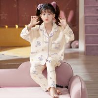 2023 Spring Kids Clothes Cotton Girls Pajamsa Long Sleeve Boys Sleepsuit Korean Casual Children Pajamas for Kids Teens Sleepwear