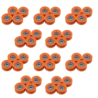 40Pcs 6X30X13mm Plastic Coated Sealed Bearings Steel 606ZZ Deep U Groove Guide Pulley Rail Ball Rolling Bearing Wheel