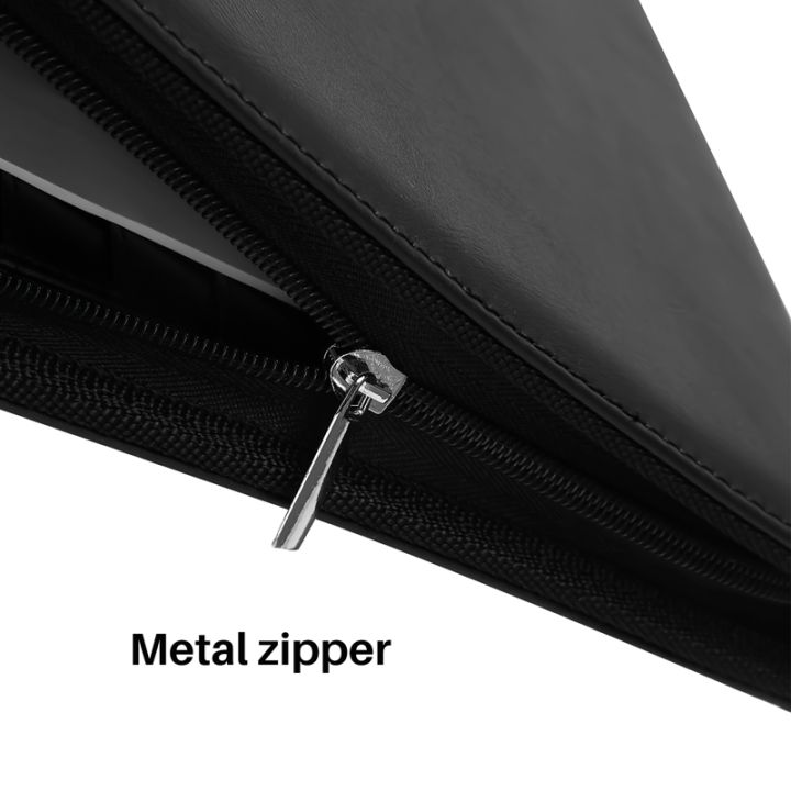 vegan-leather-folder-zippered-closure-portfolio-for-business-ipad-table-and-card-interview-resume-binder