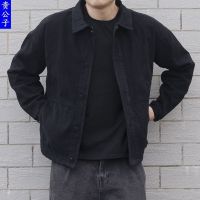 Spring and autumn denim jacket male youth black Korean trend tooling jacket loose large size mens