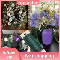 RUPANBO039392692 38 Yards วันวาเลนไทน์ ห่อของขวัญ ตกแต่งพวงหรีดคริสต์มาส ลวดเคลือบพลาสติก เชือกสีเขียวคริสต์มาส ลวดดอกไม้ ลวดพายสำหรับงานฝีมือ