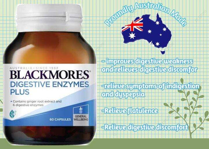 Blackmores Digestive Enzymes Plus 60Cap 100 Original Australia Product