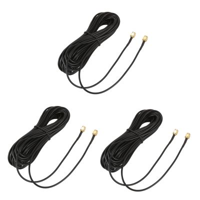 3X 10M SMA Male to SMA Male M-M Connector RF Coaxial Pigtail RG174 Extension Cable Gold