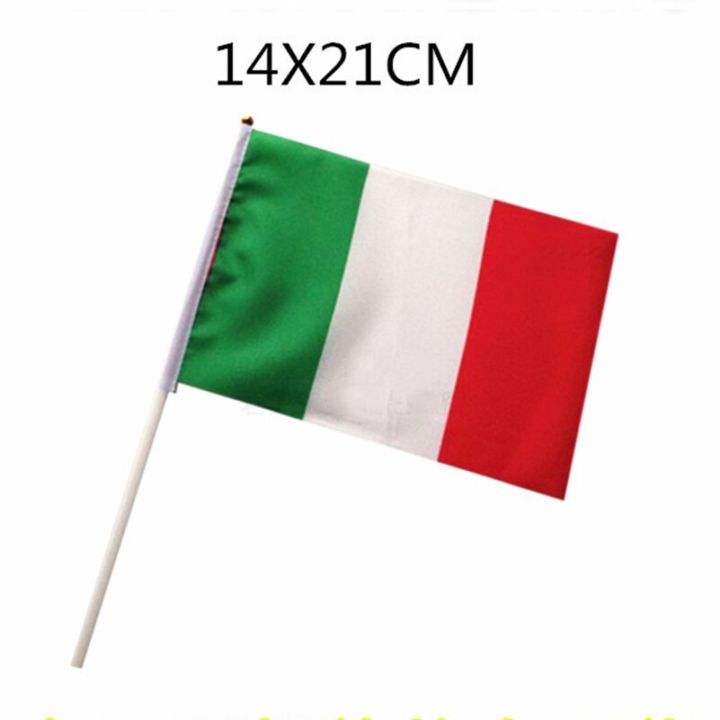 14x21ซม-ธงมือโบกธงชาติอิตาลีขนาดเล็ก10ชิ้นพร้อม-nc009เสาธงพลาสติก