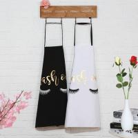 New Bronzing Lovely Household Cooking Kitchen Cotton Apron Gilding Eyelash Pattern Cook Wear Drop Shipping Aprons