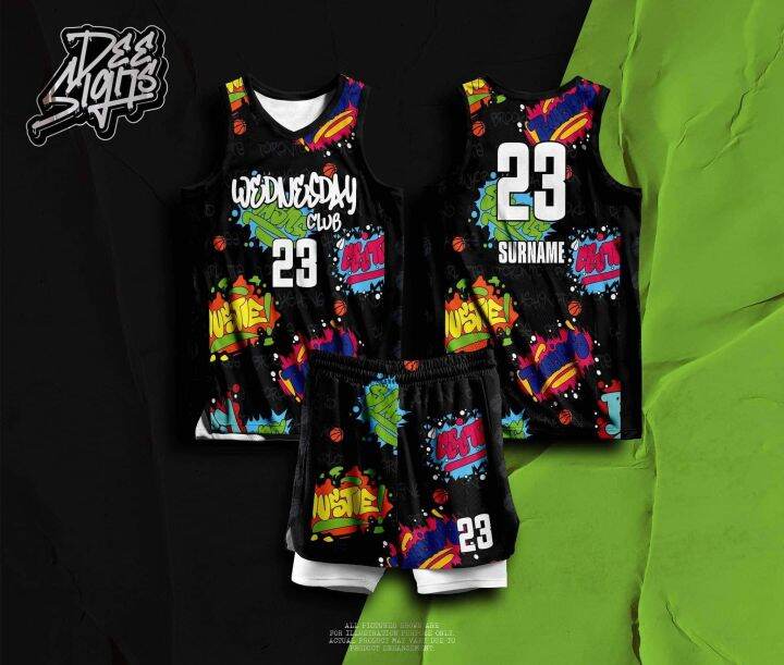 NEW BASKETBALL WEDNESDAY CLUB 01 JERSEY FREE CUSTOMIZE OF NAME AND NUMBER ONLY full sublimation
